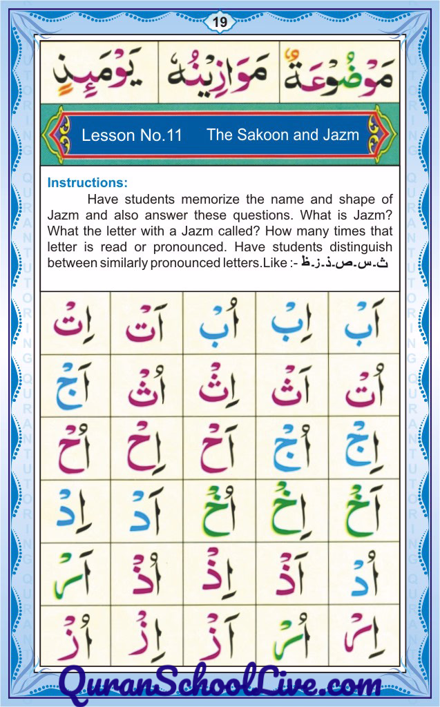 QuranSchoolLive.com Noorani Qadia Page No.19
